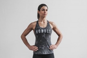 Canotta Nobull Racerback Hibiscus Donna Grigie | XWK-596173
