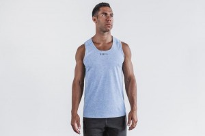 Canotta Nobull Textured Uomo Blu | XIU-312847