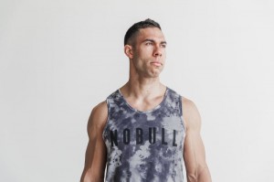 Canotta Nobull Tie-Dye Uomo Bianche Nere | IFV-120768