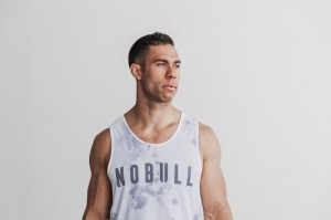 Canotta Nobull Tie-Dye Uomo Bianche | JOX-657418
