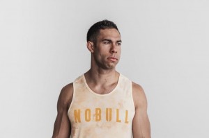 Canotta Nobull Tie-Dye Uomo Gialle | TIM-501237