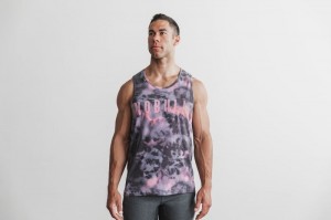 Canotta Nobull Tie-Dye Uomo Rosa Nere | JVD-872046