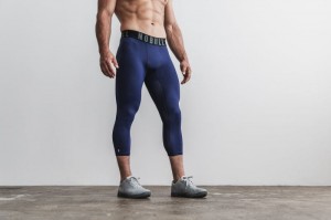 Collant Nobull 3/4 Compression Uomo Blu Marino | OIB-059426