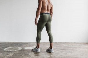Collant Nobull 3/4 Compression Uomo Verdi | IYB-812740