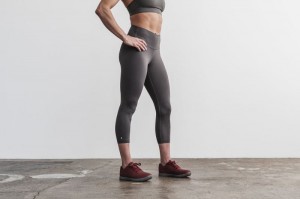 Collant Nobull High-Rise Crop Donna Grigie Scuro | UIT-451728