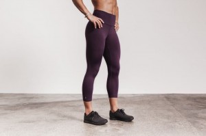 Collant Nobull High-Rise Crop Donna Marroni | OKM-364018