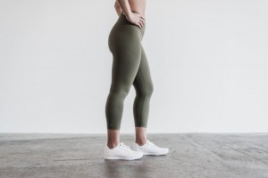 Collant Nobull High-Rise Crop Donna Verdi | XYG-095834