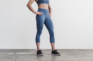 Collant Nobull High-Rise Crop Matte Donna Blu | JWM-360759