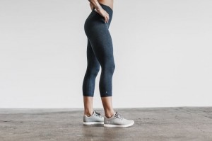 Collant Nobull High-Rise Crop Matte Donna Blu Marino | SKY-978135