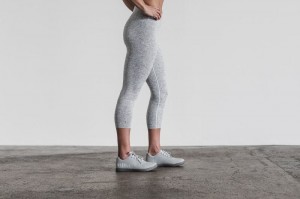 Collant Nobull High-Rise Crop Plush Heather Donna Bianche | LUB-476503