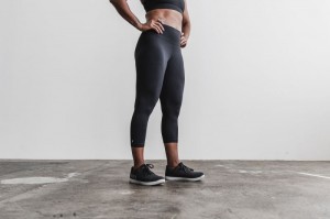 Collant Nobull High-Rise Crop Plush Heather Donna Nere | WFS-152073