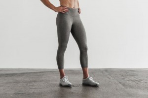 Collant Nobull High-Rise Crop Plush Heather Donna Grigie | TSC-768042