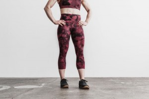 Collant Nobull High-Rise Crop Tie-Dye Donna Arancioni Nere | YND-195067