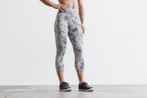 Collant Nobull High-Rise Crop Tie-Dye Donna Nere | ERT-371094