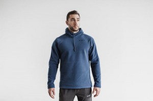 Felpa con Cappuccio Nobull Arctic Pullover Uomo Blu | IPF-617032