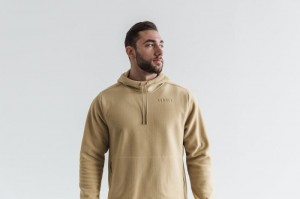Felpa con Cappuccio Nobull Arctic Pullover Uomo Beige | GBA-146527
