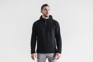 Felpa con Cappuccio Nobull Arctic Pullover Uomo Nere | CAY-074239