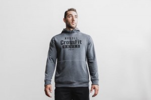 Felpa con Cappuccio Nobull Crossfit Games 2021 Uomo Grigie Profondo | FQR-298175