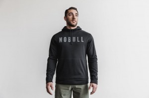Felpa con Cappuccio Nobull Fast-Drying Uomo Nere | SWL-582469