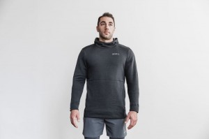 Felpa con Cappuccio Nobull Performance Pullover Uomo Grigie Profondo | DKN-986043