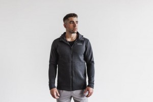 Felpa con Cappuccio Nobull Performance Zip-Up Uomo Grigie Profondo | QTN-403786