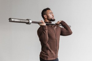 Felpa con Cappuccio Nobull Performance Zip-Up Uomo Marroni | BTG-517239