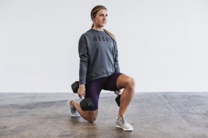 Felpe Nobull Crew Donna Grigie Profondo | JDU-457381