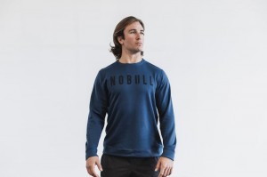Felpe Nobull Crew Uomo Blu Marino | ESB-420596