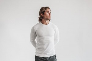 Felpe Nobull Long Sleeve Waffle Uomo Bianche | SDC-740521