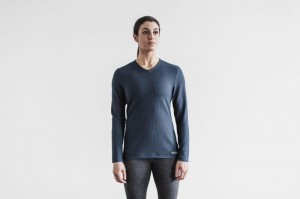 Felpe Nobull V-Neck Long Sleeve Waffle Donna Blu Marino | AMX-152370