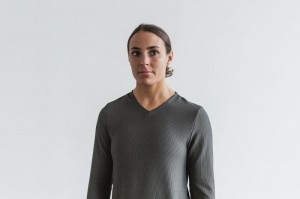 Felpe Nobull V-Neck Long Sleeve Waffle Donna Grigie Scuro | SAM-815046