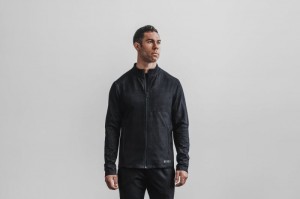 Giacche Nobull Twill Zip-Up Uomo Nere | LDB-037169