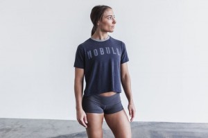 Magliette Nobull Boxy Donna Blu Marino | PFO-809763