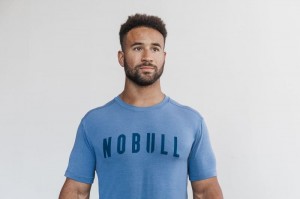 Magliette Nobull Bright Colors Uomo Blu | ETF-034691