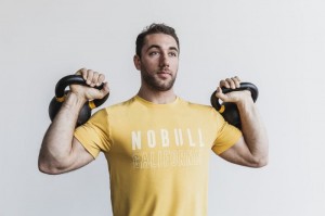 Magliette Nobull California Uomo Gialle | QMJ-579214
