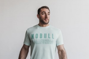 Magliette Nobull California Uomo Menta | LOS-273968