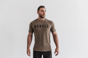 Magliette Nobull Classic Colors Uomo Marroni | NCU-372896