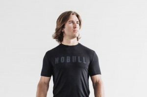 Magliette Nobull Classic Colors Uomo Nere | QAS-403159