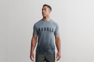 Magliette Nobull Dip-Dye Uomo Grigie | HKU-721935