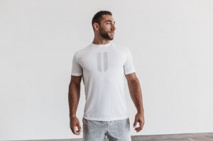 Magliette Nobull Horns Uomo Bianche | JUZ-430956