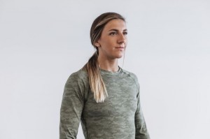 Magliette Nobull Lightweight Textured Long Sleeve Camo Donna Camouflage | KAR-970126