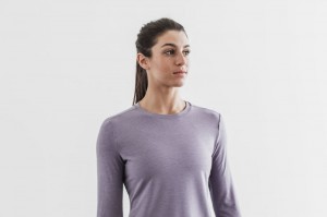 Magliette Nobull Long Sleeve Donna Lavanda | CPF-695328