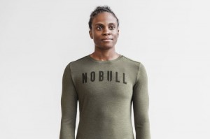 Magliette Nobull Long Sleeve Donna Verdi | WQO-168904