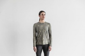 Magliette Nobull Long Sleeve Hibiscus Donna Verdi | TEP-126549