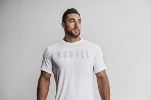 Magliette Nobull Madison Uomo Bianche | IZH-143256