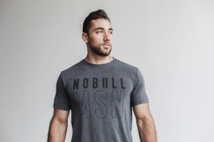 Magliette Nobull Madison Uomo Grigie Profondo | MVX-782104