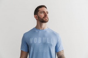 Magliette Nobull Miami Uomo Blu | ZTR-643075
