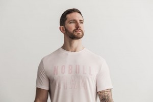 Magliette Nobull Miami Uomo Rosa | QUR-493562