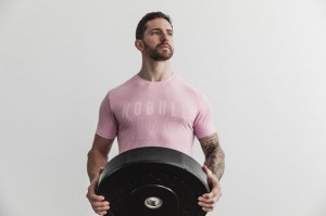 Magliette Nobull Miami Uomo Rosa | UWX-576183