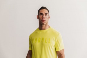 Magliette Nobull Neon Uomo Gialle | ZWE-483105